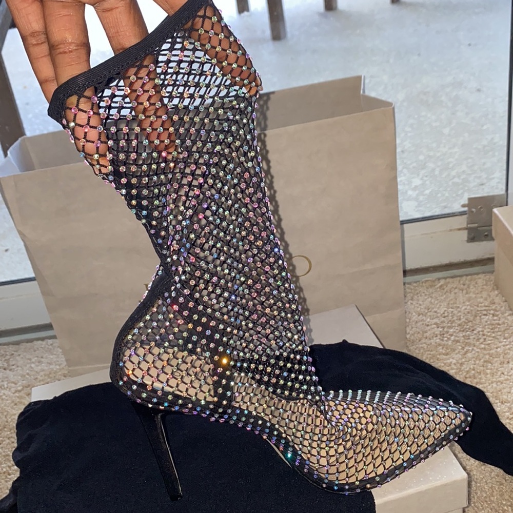 Simmi Fishnet Rhinestone boot - Picture 4 of 7